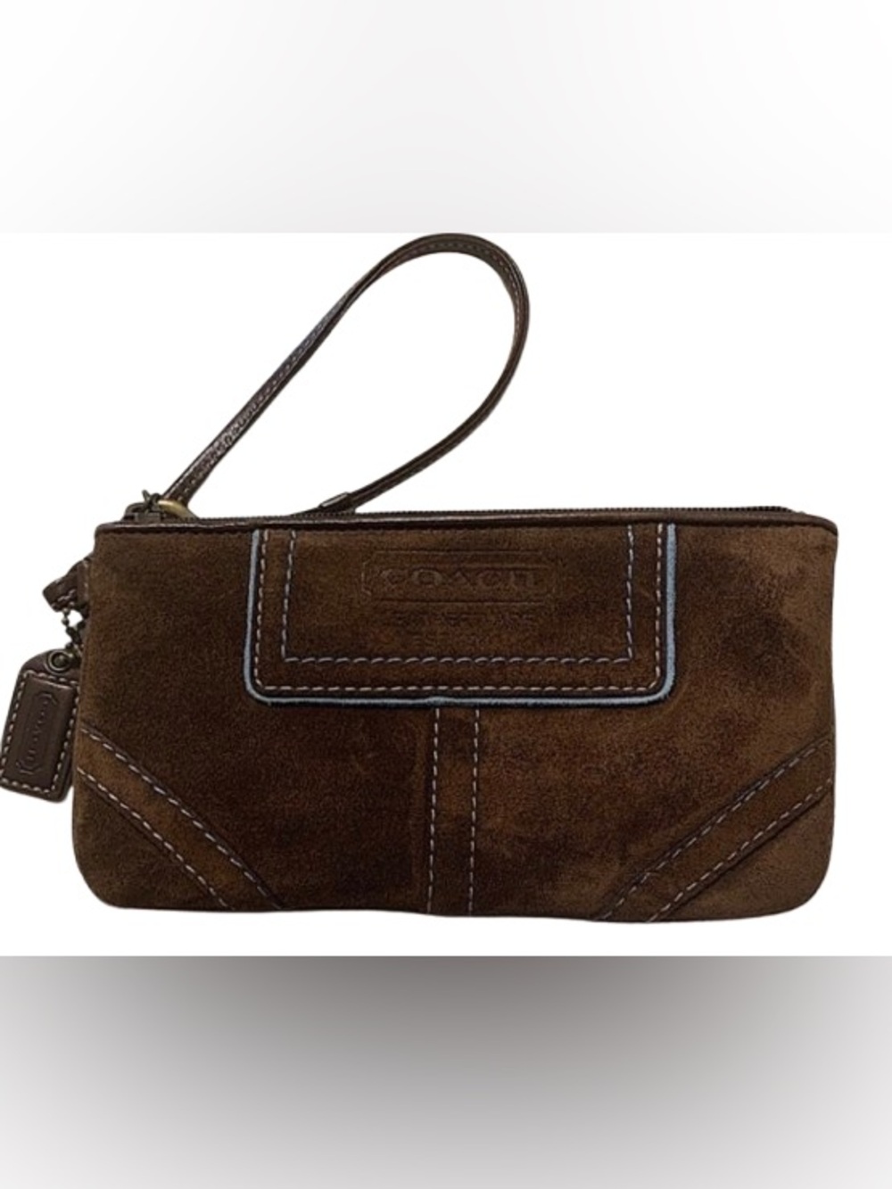 Coach 6F31 Vintage Y2K Suede Gallery Wristlet (Kenia Brown) - EUC